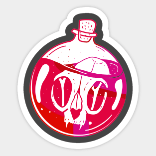 Bloody red magical potion, witchy vibes, cat skull in a vile cute gift Sticker